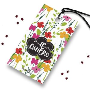 ETIQUETA: Te quiero (nube y fondo flores)