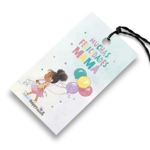 ETIQUETA: Muchas Felicidades, mamá (niña con moños)