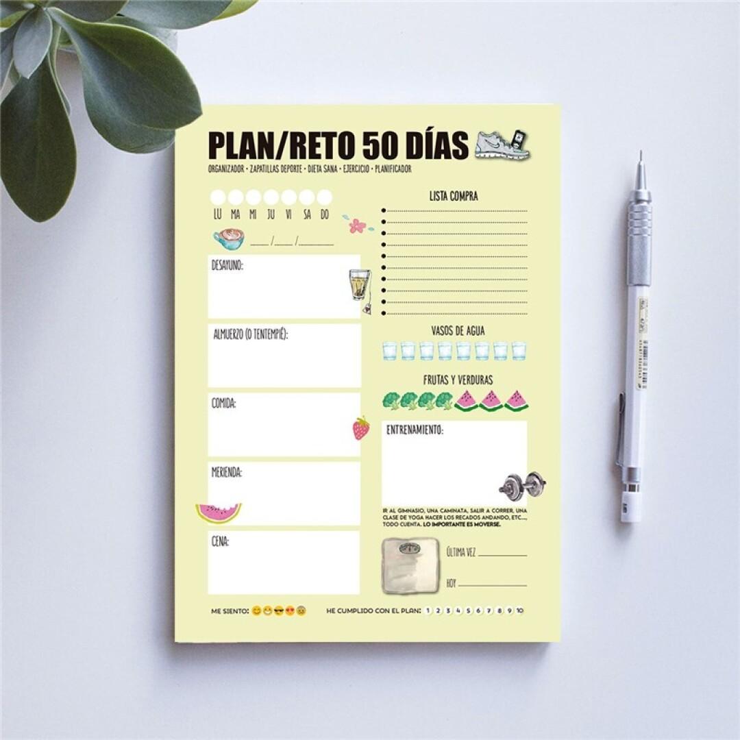 Planificador semanal A5 "Plan/reto 50 días"