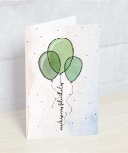 Postal: Muchísimas Felicidades (3 globos)
